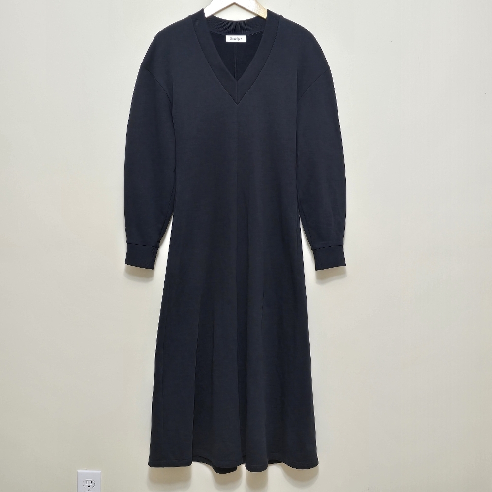 RODEBJER Giseba 100% Organic Cotton Sweashirt Dress Sz S Black Quiet Luxury Chic